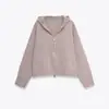 Para Aliexpress Popular Exportação Transfronteiriça Estilo Europeu e Americano Design de Roupas Femininas Nicho Elegante Jaqueta com Capuz de Tricô