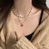Cadena de Suéter Apilada de Doble Capa de Piedra Ojo de Tigre para Mujer Retro Nueva Popular Otoño e Invierno Collar Joyería de Nicho de Alta Gama