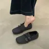 Zapatos de Lana Peluda Retro Cuadrados que Aumentan la Altura Interior Mocasines de Suela Gruesa Nuevos Zapatos Pequeños de Cuero Estilo Británico para Mujer Otoño e Invierno