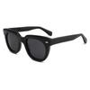 Gafas de sol polarizadas de moda con montura gruesa y diseño retro ovalado de uñas de arroz, personalizadas en Europa y América, con montura completa y placa pesada.