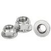 Acero Inoxidable 304 Tuerca de Brida Totalmente Metálica Hexagonal con Superficie de Brida Tuerca de Bloqueo Autocierre M4M5M6M8M10