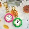 Reloj colgante clásico de moda en color macarrón, reloj de bolsillo simple y colorido, reloj de cuarzo mini portátil para estudiantes