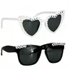 Gafas de sol de moda europeas y americanas para fiestas transfronterizas, inscripción "recién casados", gafas de sol para decoración de bodas del novio