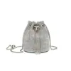 2026 Nuevo Bolso Cubo de Pedrería de Cristal Cadena de Lujo Ligero Bolso de Mano Totalmente Cubierto de Pedrería de Moda para Hombro Cruzado Bolso de Noche