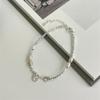 Prata S925 Pérola Natural de Água Doce Amor Rosto Sorridente Prata Quebrada Pulseira Design de Nicho Ins Sentido Avançado Joia Simples