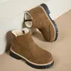 2026 Invierno Transfronterizos Zapatos de Algodón Peludo Nuevo Retro Talla Grande Comercio Exterior Cálidos Cremallera Lateral Suela Gruesa Botines Mujer En Stock