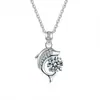 Plata de Ley 925 1 Quilate Delfín Moissanita Collar Transfronterizo Elegante Simple Colgante Moda Viajero Cadena Clavícula Diamante
