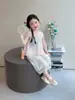 Conjunto Hanfu para Meninas Verão 2026 Novo Estilo Estilo Nacional Chinês Melhorado Infantil Fino Manga Curta Calça de Perna Larga Conjunto de Duas Peças