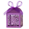 Caja de Dulces Hueca Cortada a Láser de Flor de Hibisco para Boda con Cinta, Caja de Dulces para Fiesta, Hermosa Caja de Dulces de Chocolate de Agradecimiento
