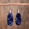 Comercio exterior comercio electrónico nuevos aretes de piedra emperador gota de agua azul oscuro moda simple aretes de piedra natural joyería al por mayor