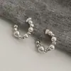 Brincos de Argola Grandes com Design Único, Luxo de Alto Padrão, Novo Estilo Popular, Brincos de Prata e Pérola Femininos