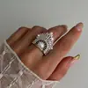 Anillo Geométrico Irregular de Textura Exquisita, Estilo Nuevo Transfronterizo, Lujo Ligero de Gama Alta para Mujer, Anillo Hueco Simple Personalizado