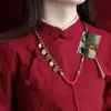 Cordão de pescoço para thangka pendente de algodão esfregado à mão estilo Xizang, cordão de suspensão com contas de cinco vias, cordão de colar para homens e mulheres