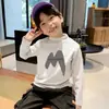 Ropa interior térmica casual de forro polar para niños Otoño e Invierno 2026 Nuevo Estilo Cálida de Manga Larga con Cuello Semialto Camiseta Versátil para Niños