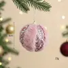 Bola de Navidad Rosa Bola de Espuma Decoración de Árbol de Navidad Adorno Colgante de Navidad Decoraciones Navideñas DIY Adornos Colgantes Estrella para la Punta del Árbol