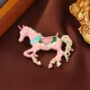 Broche Cavalo do Zodíaco Retro Exportação Transfronteiriça Corsage de Cavalo Tricolor Pin Cavalo Galopante Acessórios para Homens