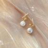 Pendientes de perlas en espiral para mujer, de nicho, ligeros, de lujo, estilo retro francés avanzado, ligeros, de lujo, con temperamento, personalidad exquisita, pendientes con clip para la oreja para mujer