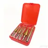 Juego Pequeño de 3 Piezas de Brocas Cónicas + Juego Pequeño de 3 Piezas de Brocas Dentadas + Empaque Pequeño de Caja Roja para Carpintería, Madera y Plástico, Perforación, Apertura de Agujeros y Expansión de Agujeros