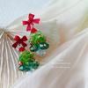 Brincos de árvore de Natal de cristal tridimensional Brincos de estrela com atmosfera natalina Brincos de indústria pesada Brincos de nicho com senso de design