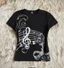 Camiseta Y2K Estilo Gótico Dark Punk Moda de Rua Casual Harajuku Subcultura Estampada Gola Redonda Manga Curta