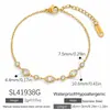 Pulseira de Aço Inoxidável Cruzada Fashionável Tendência Estilo Ins Corrente para Dorso da Mão Cravejada com Zircônia Banhada a Ouro 18K Real À Prova d'Água Resistente à Descoloração Joia para Mão