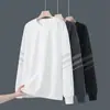 Moletom masculino, estilo primavera e outono, gola redonda, manga longa, top casual versátil soltinho, vestuário masculino sem capuz