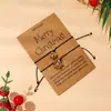 Colgante de Navidad Casual Flor de Metal Regalo Navideño para Dama Pulsera de Tarjeta Trenzada Flor de Navidad