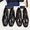 Zapatos de Piel de Lujo para Hombre Mocasines Charol Piel de Vaca Lisa Sin Cordones Zapatos Casuales de Negocios Zapatos de Vestir Punta Redonda