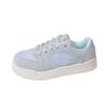 Zapatos Populares con Panel de Malla para Mujer 2024 Primavera y Verano Nueva Moda Versátiles de Suela Gruesa Blancos Modernos Transpirables Deportivos Casuales