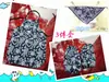 Delantal Infantil Puro Hecho a Mano Algodón Estampado Azul Medio Delantal Ropa para Recolección de Té Tour de Estudio Estilo Étnico Paño para la Cabeza