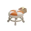 Banqueta Pequena Giratória com Rodas, Banqueta Móvel para Sala de Estar, Banqueta Baixa para Limpeza de Cantos, Banqueta para Limpar o Chão, Cadeirinha para Criança Pequena, Banqueta para Trocar Sapatos