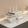 Suporte de armazenamento para roteador WiFi, decodificador de TV, controle remoto, tomada e organizador de cabos para mesa e bancada
