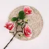 3 Flores Artificiais de Magnólia de Chá para Decoração de Café, Flores de Seda para Cenários Populares de Fotos, Flores Artificiais para Arranjo de Mesa de Jantar em Casa