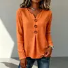 Amazon Europa Transfronteiriço Roupas Femininas 2026 Outono Novo Solto Cor Sólida Gola V Botonê Franzido Manga Longa Blusa Feminina