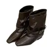 Botines de Tacón Grueso con Punta Cuadrada para Mujer, Moda Otoño 2026 Nuevo, Hebilla de Cinturón, Botines Cortos Vintage Adelgazantes, Botines de Moto