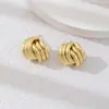 Pendientes Transfronterizos Europeos y Americanos Moda Anillo de Tubo de Hierro Cruzado Estilo Frío Doble Anillo Pendientes para Mujer de Comercio Exterior en Stock
