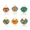 Colgante de oro Cloisonné con cuentas Hebilla Ping An Candado de Larga Vida Cadena para suéter Pulsera Collar Etiqueta DIY Hecha a mano Accesorios