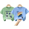 2026 Estilo Nuevo Camiseta de Algodón Puro de Media Manga Dibujos Animados Moderna Tendencia Camiseta de Manga Corta para Niños Camiseta Superior de Verano para Niños Bebés
