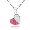 Collar de Plata de Ley Rosa y Blanco Amor Diseño de Nicho para Mujer Nuevo Colgante Versátil Simple Regalo de Cumpleaños para Pareja Joyería de Plata