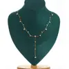 Heming Joias Novo Estilo da Moda Transfronteiriço Estilo Ins Aço Titânio Elegante Versátil Quadrado Camadas Colar Corrente Y para Mulheres