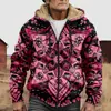 Chaqueta de Algodón Gruesa con Forro de Polar Estilo Étnico Camuflaje Transfronterizo 2025 con Cremallera y Bolsillos de Parche para Abrigo