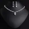 Colar Brincos Conjunto de Joias Moda Amor Transfronteiriço Aliexpress Conjunto de Joias de Casamento Zircônia de Noiva Conjunto de Colar