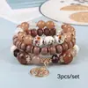 Pulseras Personalizadas de 3 Capas, Pulseras Elásticas de Cuentas de Vidrio Multicapa, Pulseras Coloridas de Sensación Fresca, Cuentas de Cerámica, Joyería Clásica para la Mano