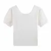 Tricô de Manga Curta Estilo Verão 2025 Nova Moda Feminina Doce e Picante Slim Fit Elástico Modelador Roupa Íntima