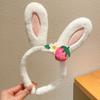 Diadema de Orejas de Conejo Estilo Estrella Dailu Corea del Sur Popular en Internet Lindo Dibujo Animado Muñeca Horquilla Diadema Máscara Facial de Felpa