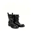Botines negros de estilo retro europeo y americano 2026 para mujer, punta redonda, tacón medio, botas de trabajo, botas de moda, elegantes y con estilo