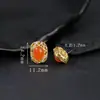 Plata de ley S925 chapada en oro de 24 quilates en toda la superficie, accesorio de joyería DIY de gota color cereza rojo sur, colgante de cuenta barril clásico retro