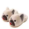 Pantuflas de algodón para padres e hijos para mujer, uso en interiores en casa, lindas pantuflas de dibujos animados para niños, felpa de invierno, cálidas, con suela gruesa, antideslizantes