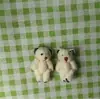 Mini Brinquedo de Pelúcia Pequeno Urso Articulado Xadrez Preto e Branco Roupas Acessórios de Cabelo Decorações de Material 4cm Pronto para Venda
