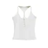 Camisola Básica Americana de Chica Sexy Verano Tapeta Botonadura Cubre Pecho Racer Veste Adelgazante de Cintura